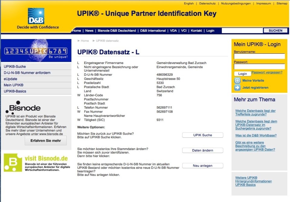 DUNS Bad Zurzach.