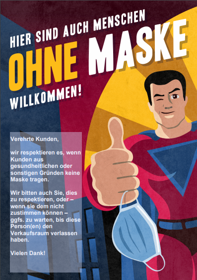 Willkommen ohne Maske!