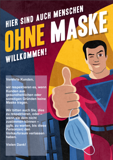 Willkommen ohne Maske!